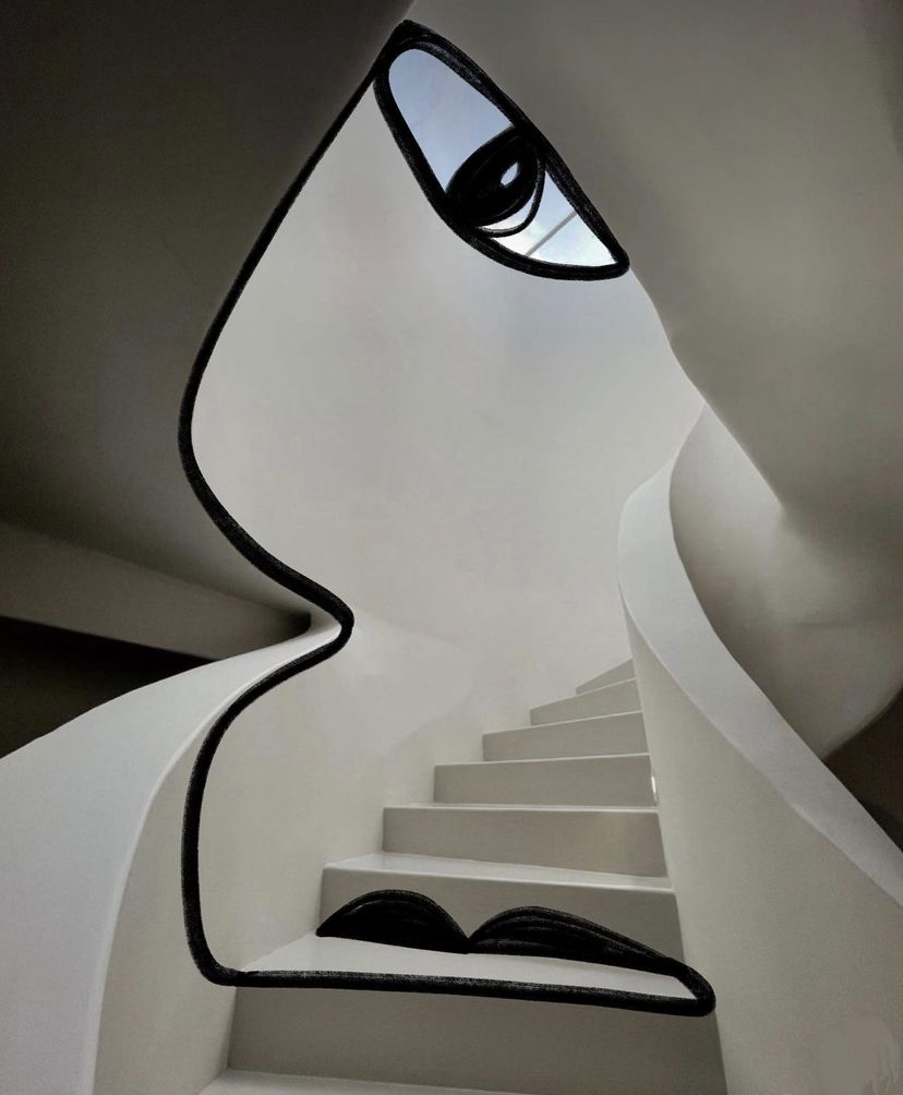 Human face formed out of a staircase